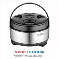 Mintage Steel & Black 2000 ml blackberry hot case casserole