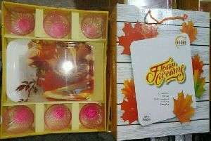 Glass Bowl & Tray Set