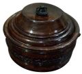 Round Brown wooden casserole